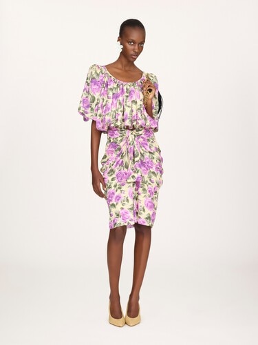 Knee-length wrap skirt in silk - 3