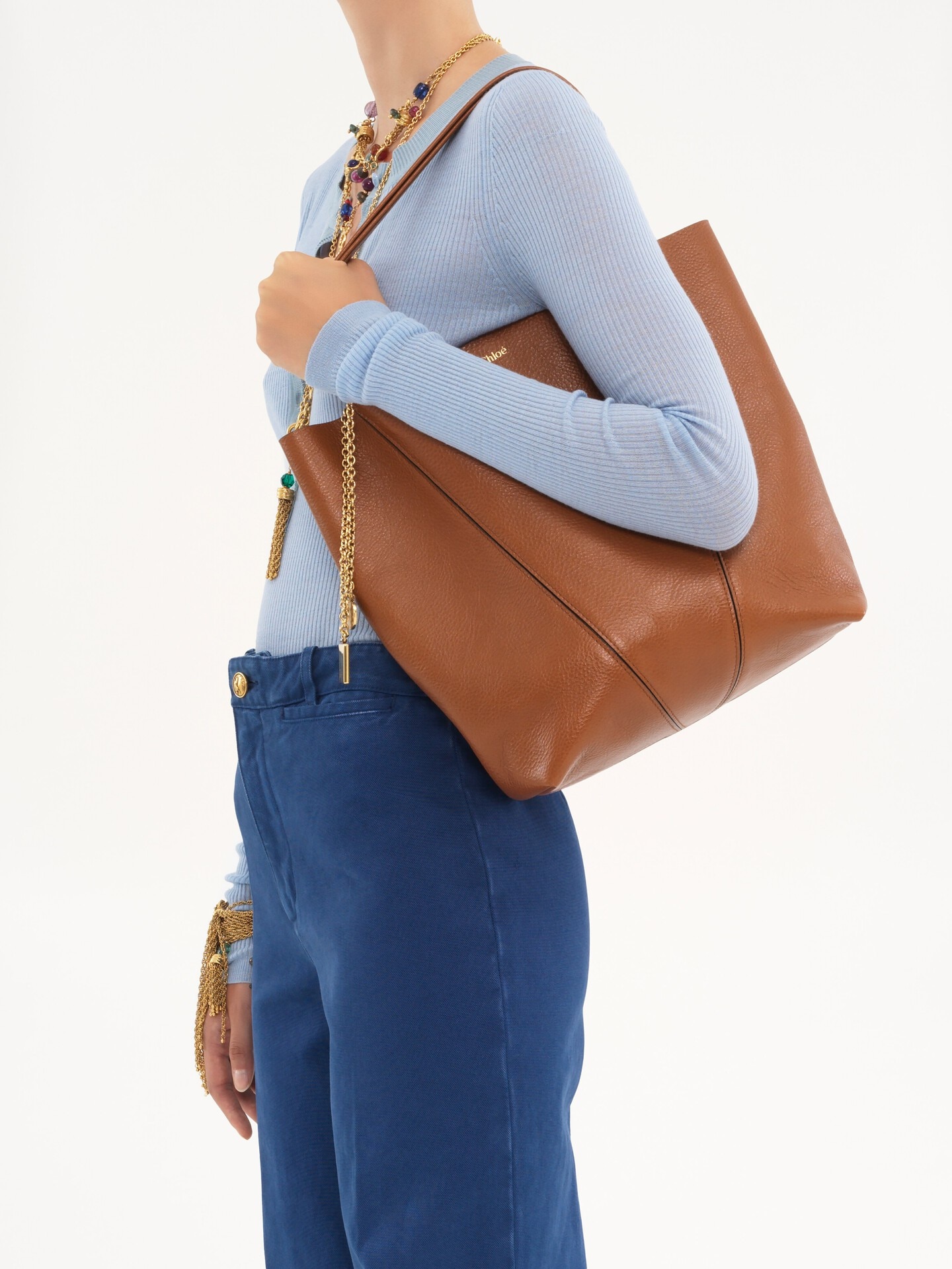 Chlo&eacute; Spin tote bag in grained leather - 3