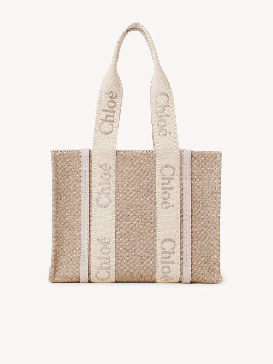 Woody tote bag in linen - 5