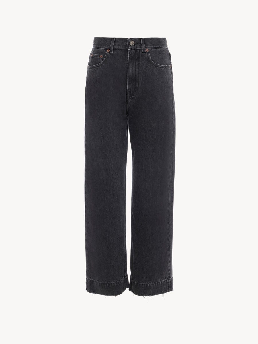 Jeans corti a vita alta in denim - 2