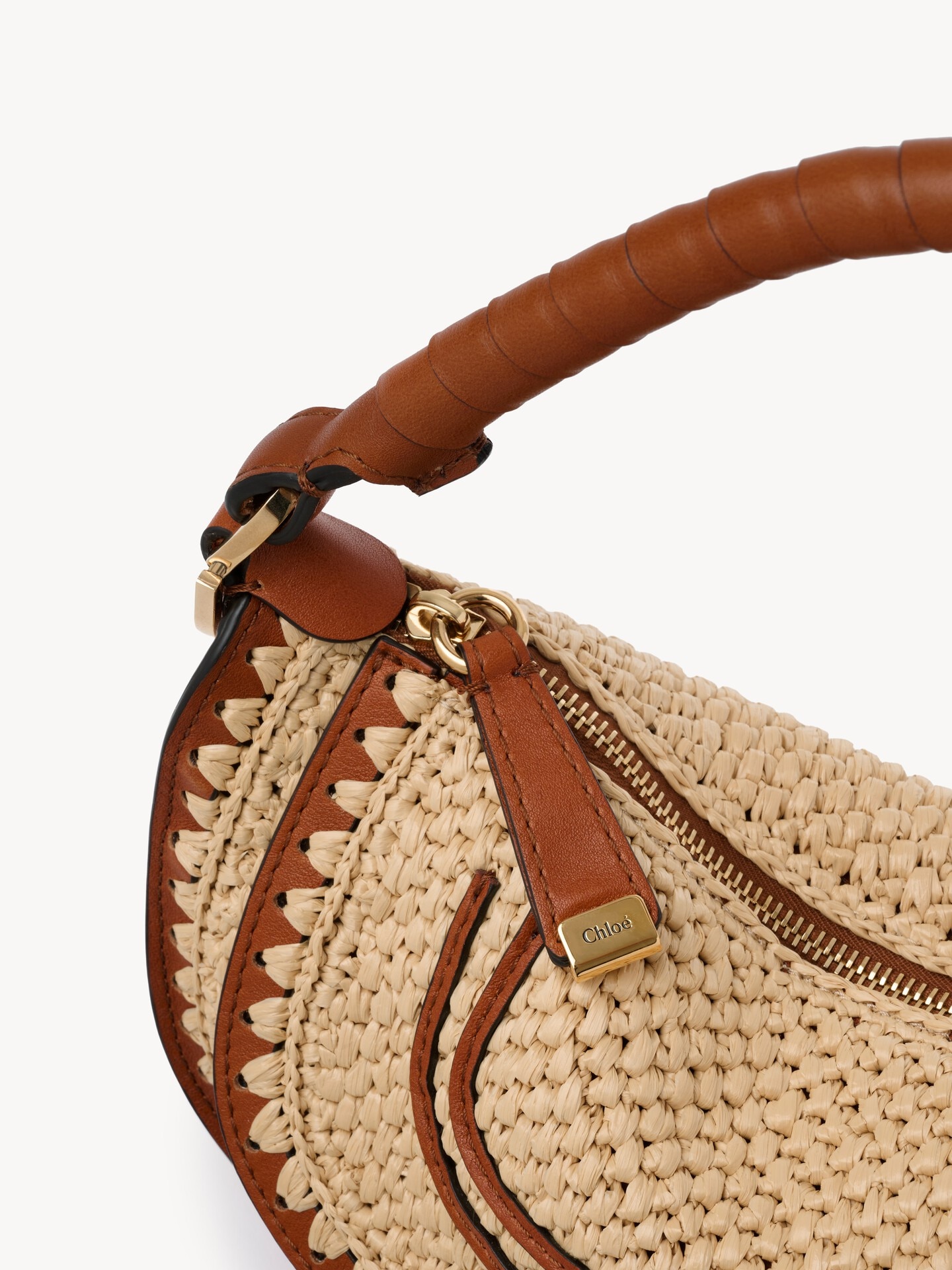 Mini Marcie shoulder bag in raffia-effect - 6