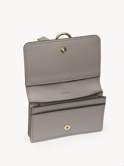 Alphabet card holder in grained leather