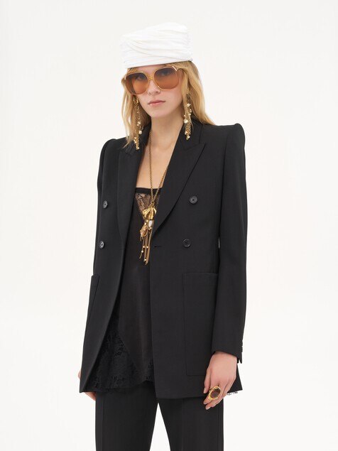 Chaqueta de sastre de lana grain de poudre