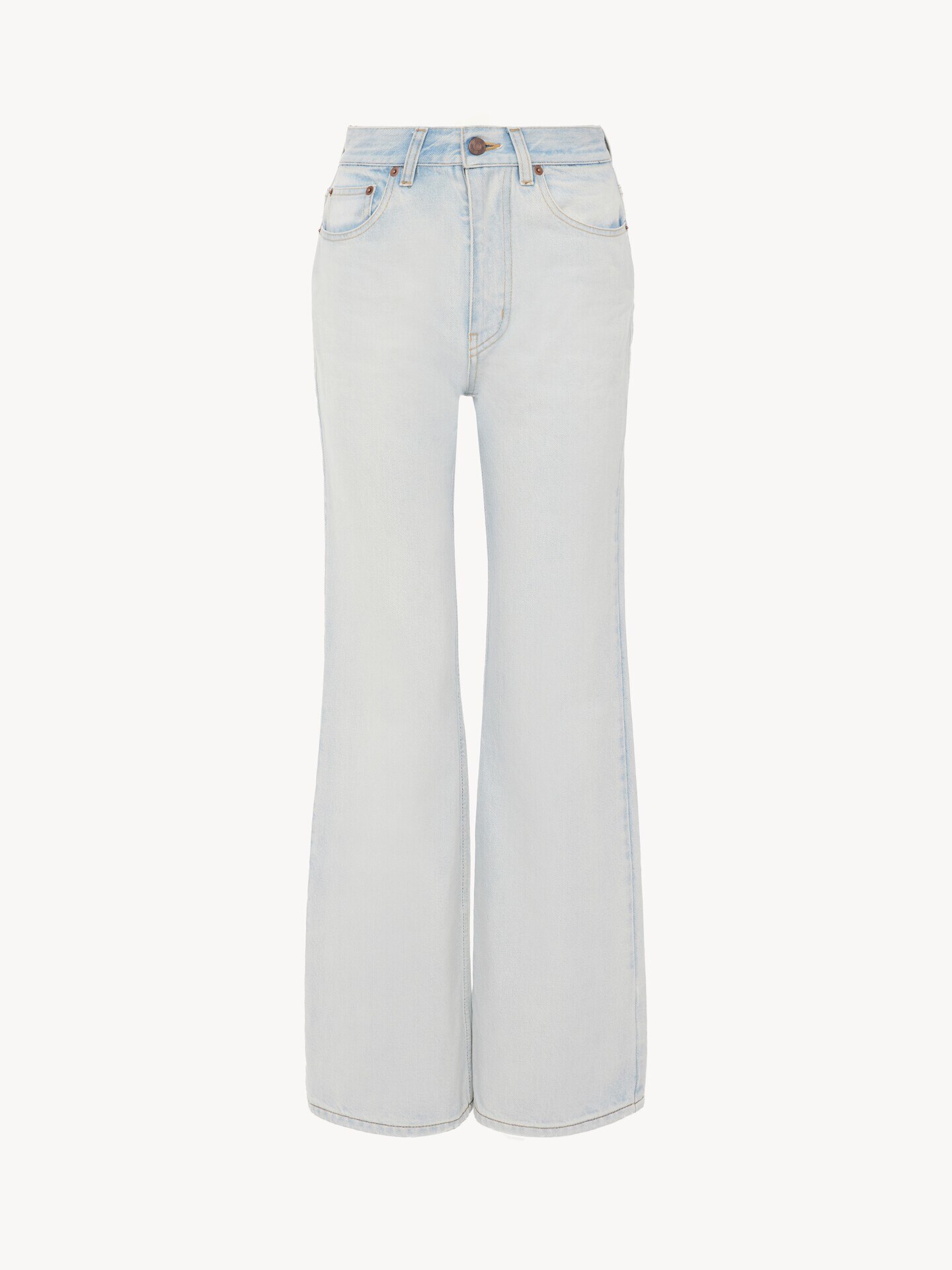 High-rise cropped jeans in denim - 2.0