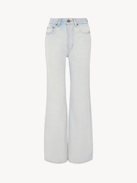 High-rise cropped jeans in denim