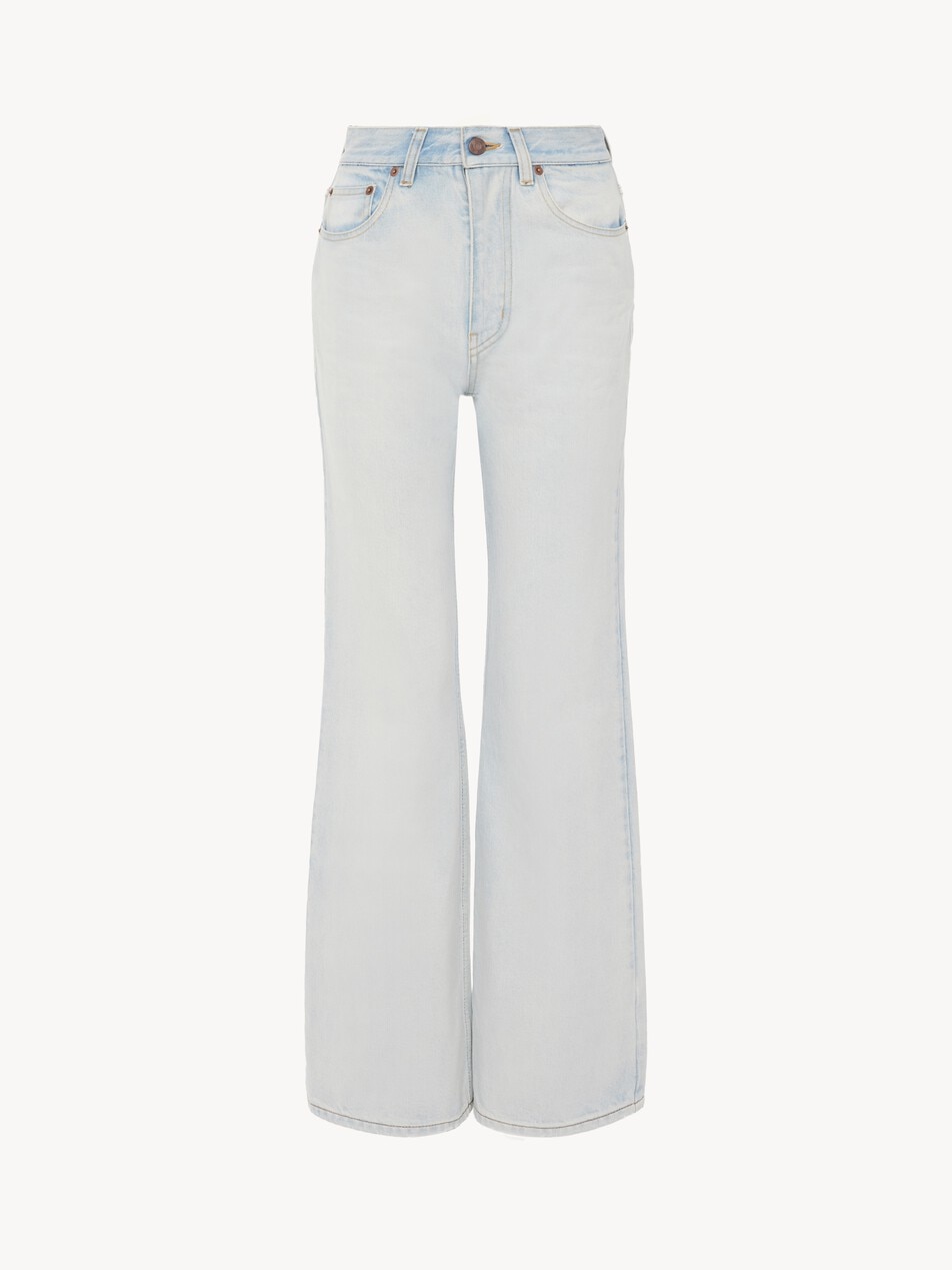 High-rise cropped jeans in denim