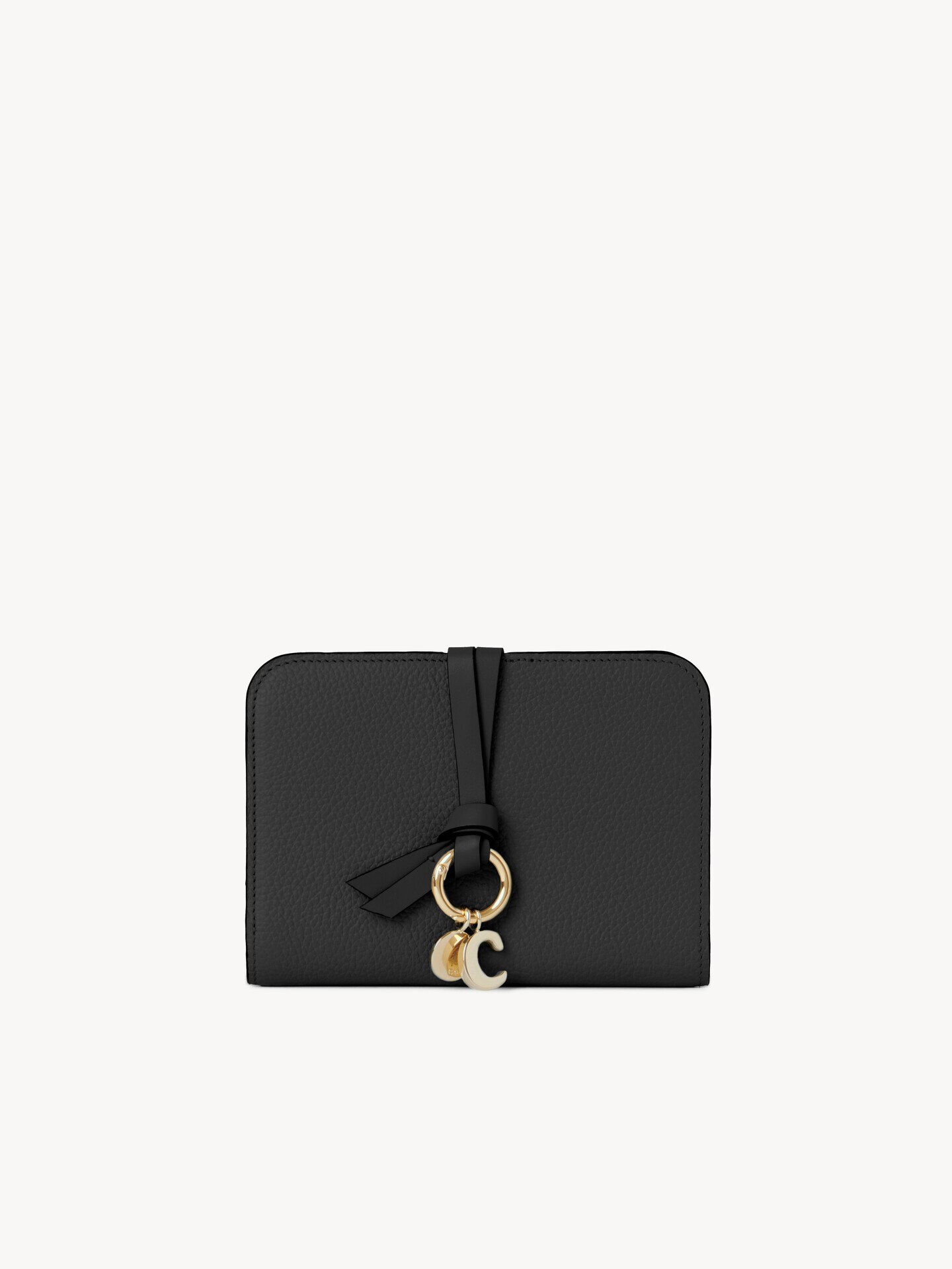 Portefeuille &agrave; deux volets Alphabet en cuir grain&eacute; - 1