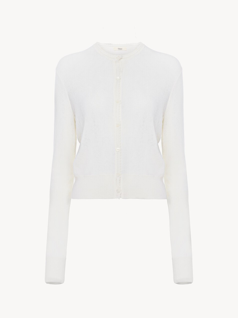 Fitted cardigan in a wool knit