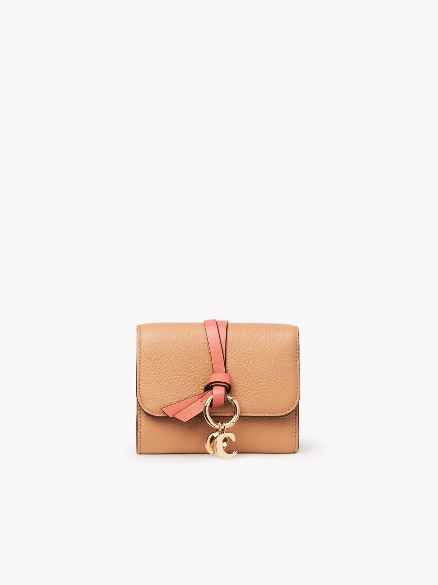 Small Alphabet tri-fold in grained leather - 1
