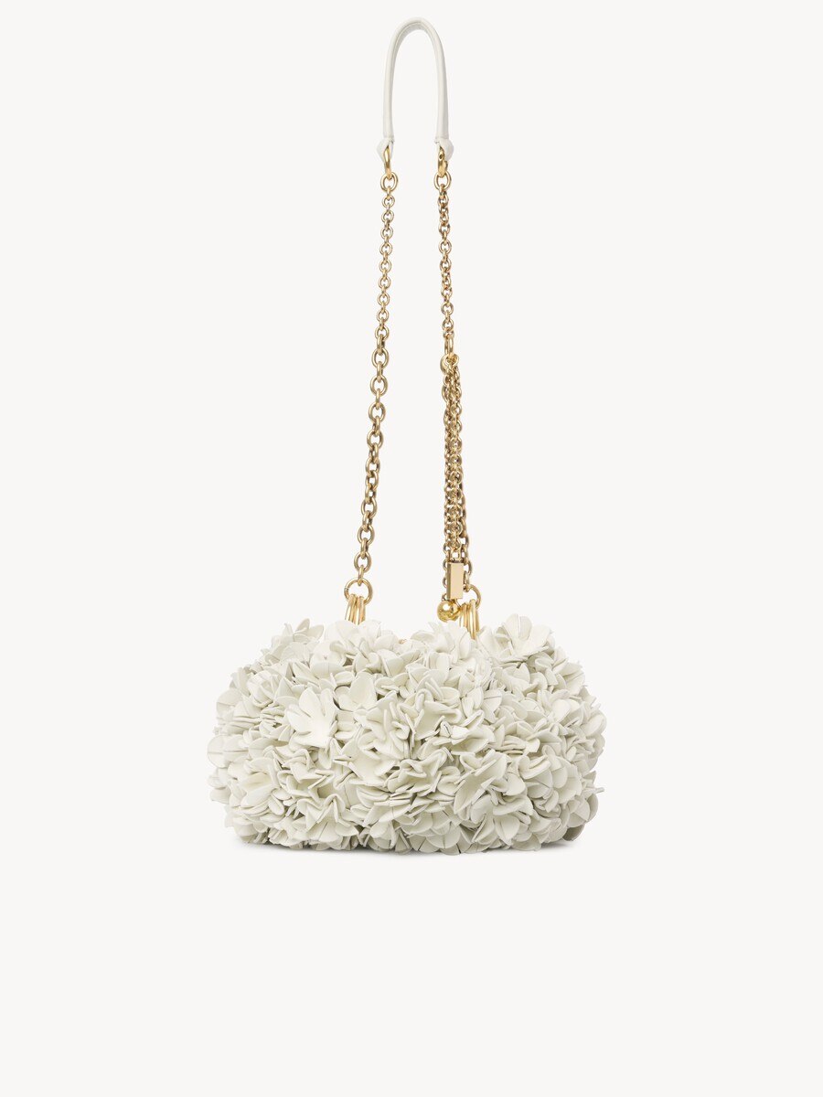 Chlo&eacute; Pliss&eacute; Schultertasche mit Kette und Lederblumen - 7
