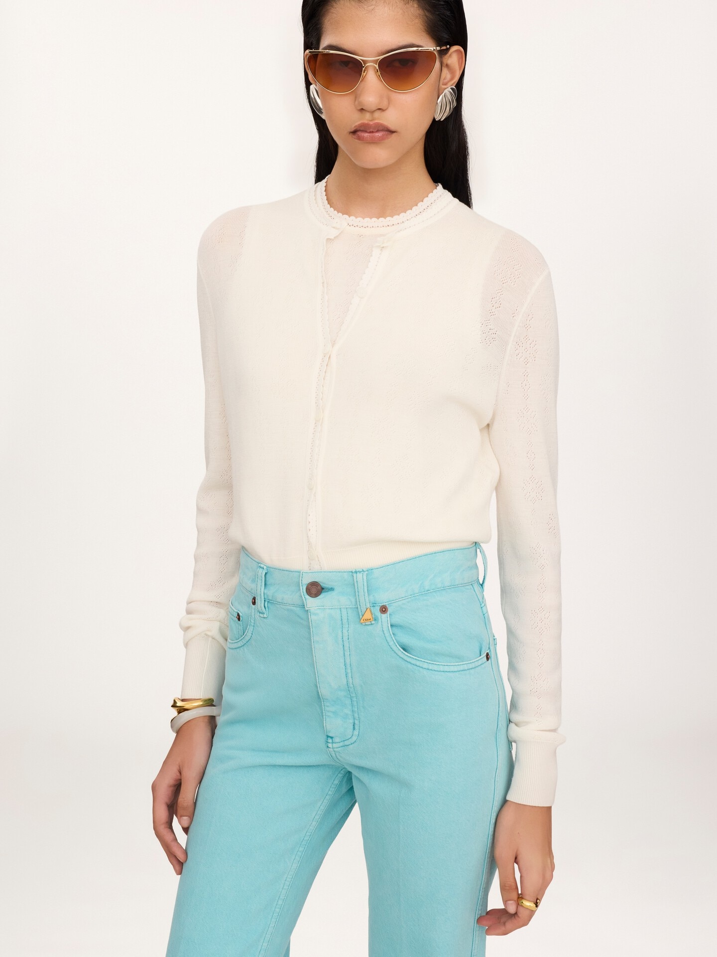 Fitted cardigan in a wool knit - 4