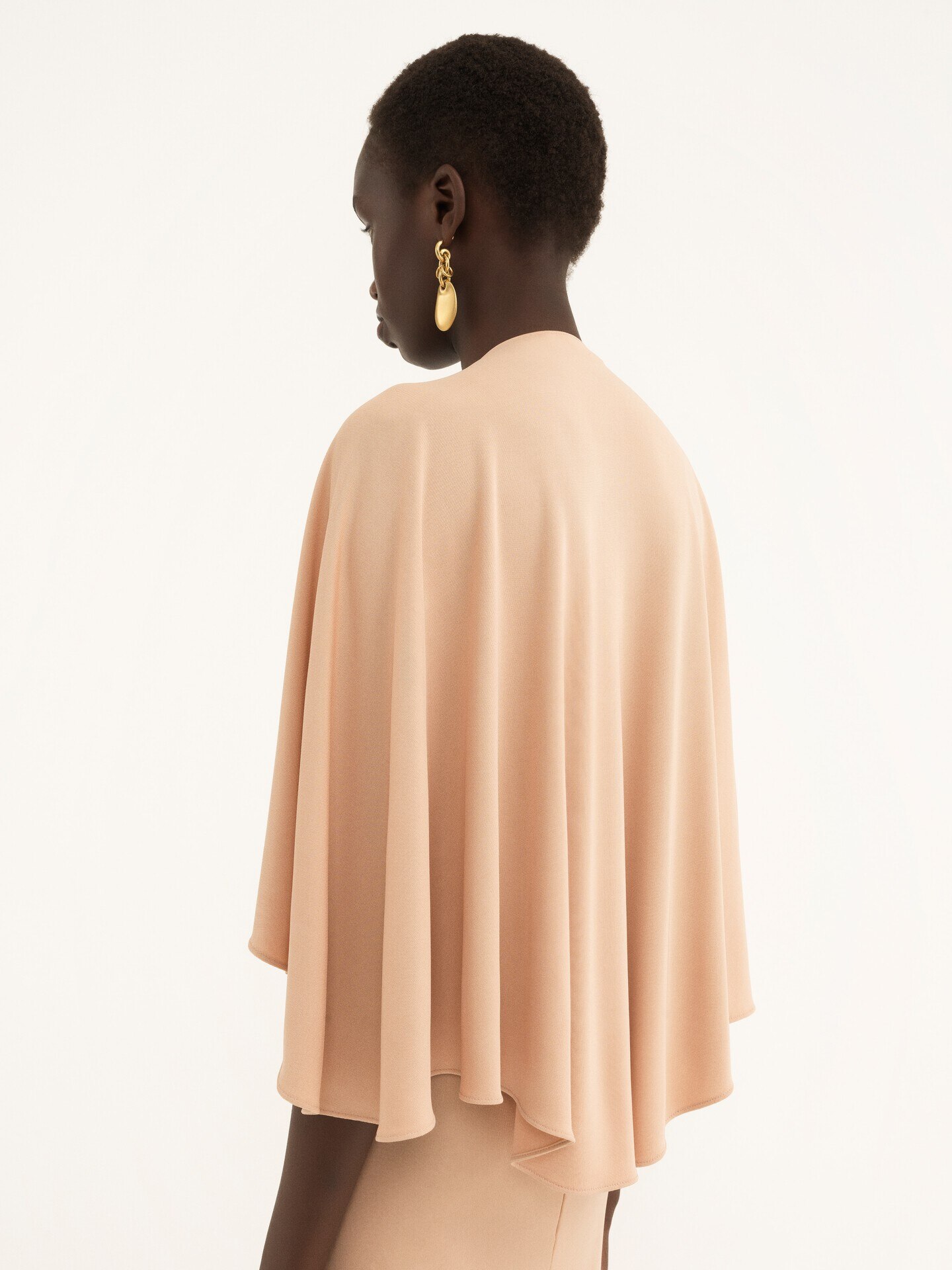 Robe cape longue en jersey cr&ecirc;pe - 11
