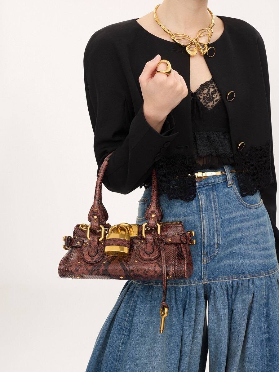 Petit sac Paddington en cuir effet python - 3