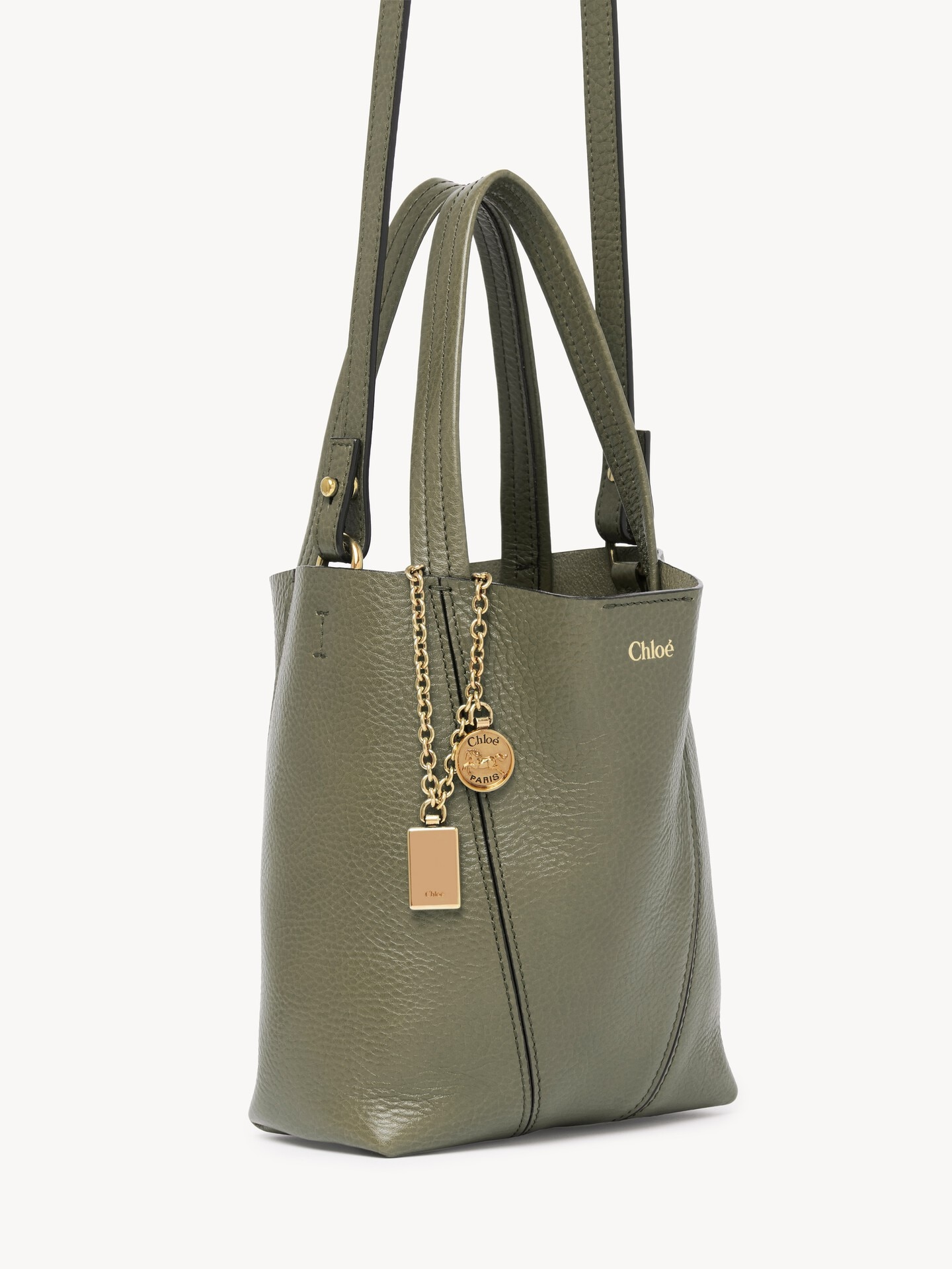 Small Chlo&eacute; Spin tote bag in grained leather - 4