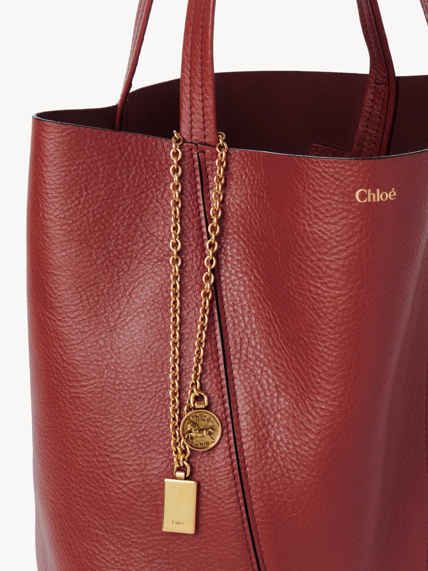 Chlo&eacute; Spin tote bag in grained leather - 6.0