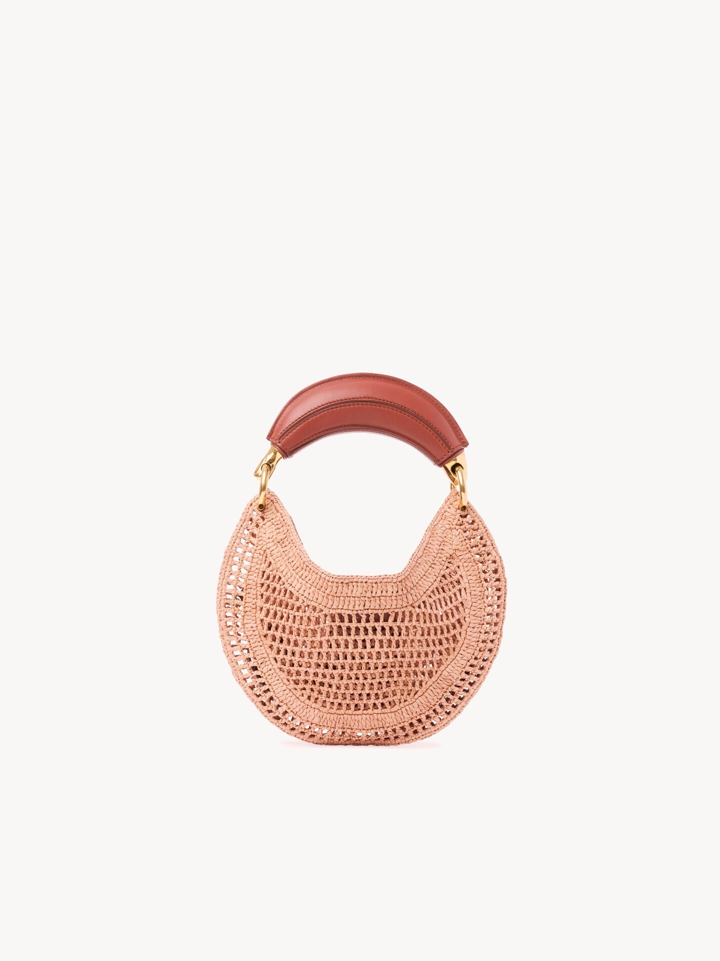 Mini Summer Banana hobo bag with strap in raffia Beige - Chloé