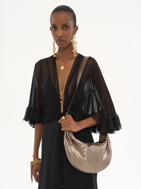 Petit sac hobo Bracelet bag en cuir m&eacute;tallis&eacute;