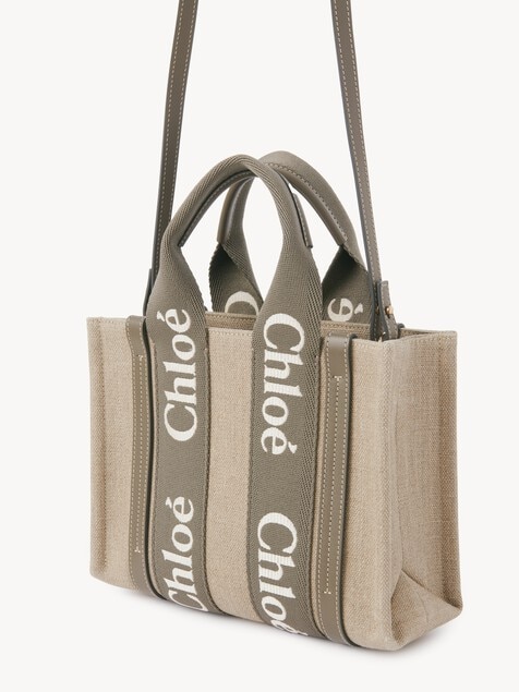 Small Woody tote bag in linen