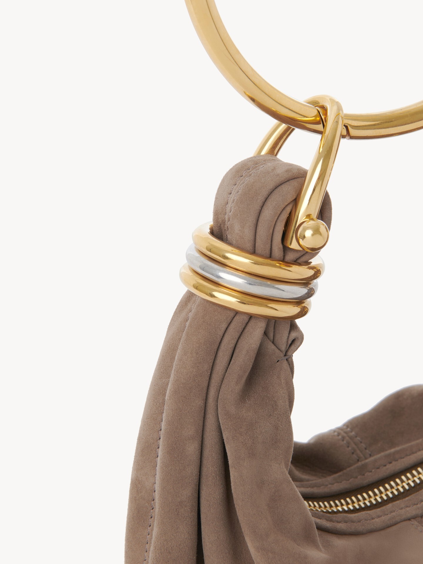 Mini sac hobo Bracelet bag en cuir velours - 9