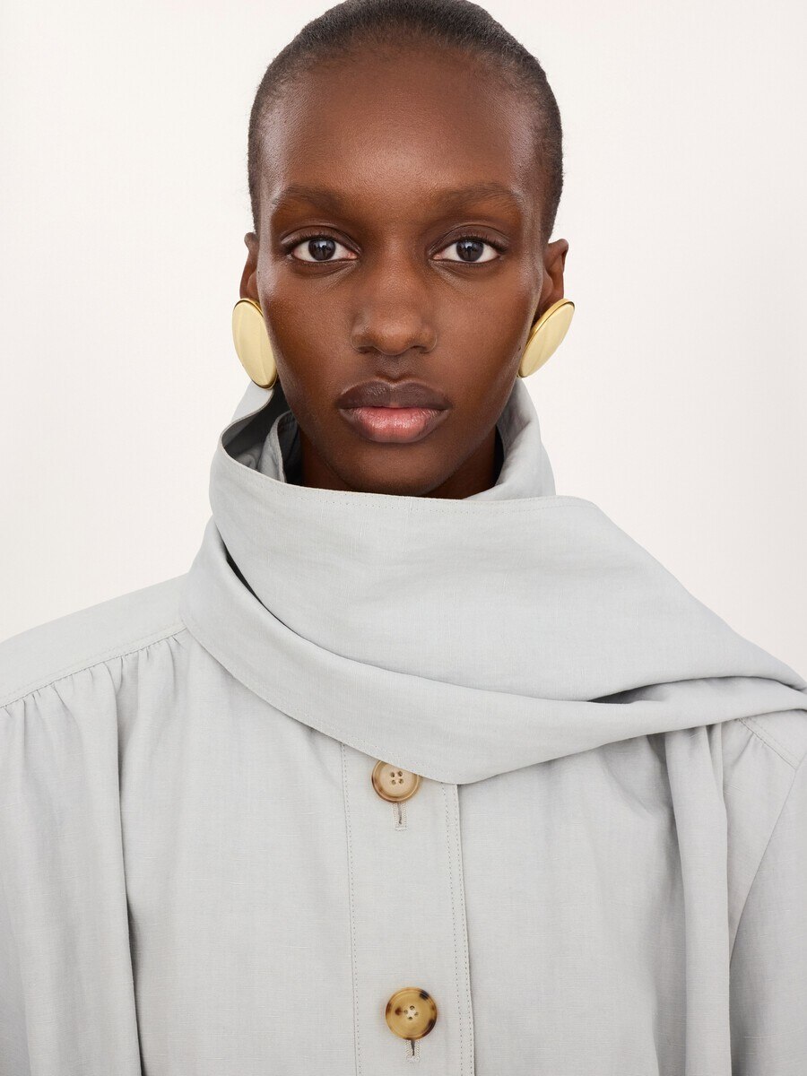 Cropped scarf jacket in a linen-cotton mix - 7