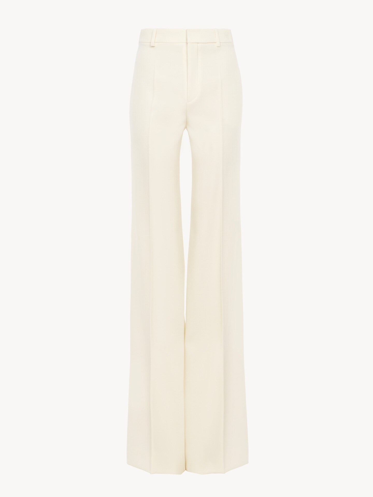 High-rise flared pants in wool grain de poudre - 2