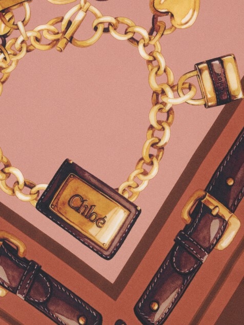 The Chlo&eacute; Paddington square scarf in silk twill