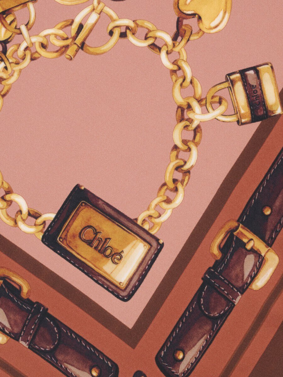 The Chlo&eacute; Paddington square scarf in silk twill - 4