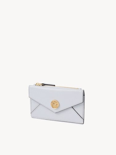 Cartera peque&ntilde;a Envelope con ranuras para tarjetas de cuero granulado - 3