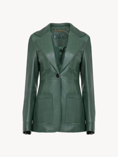 Tailored jacket in leather