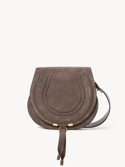 Marcie saddle bag in suede leather