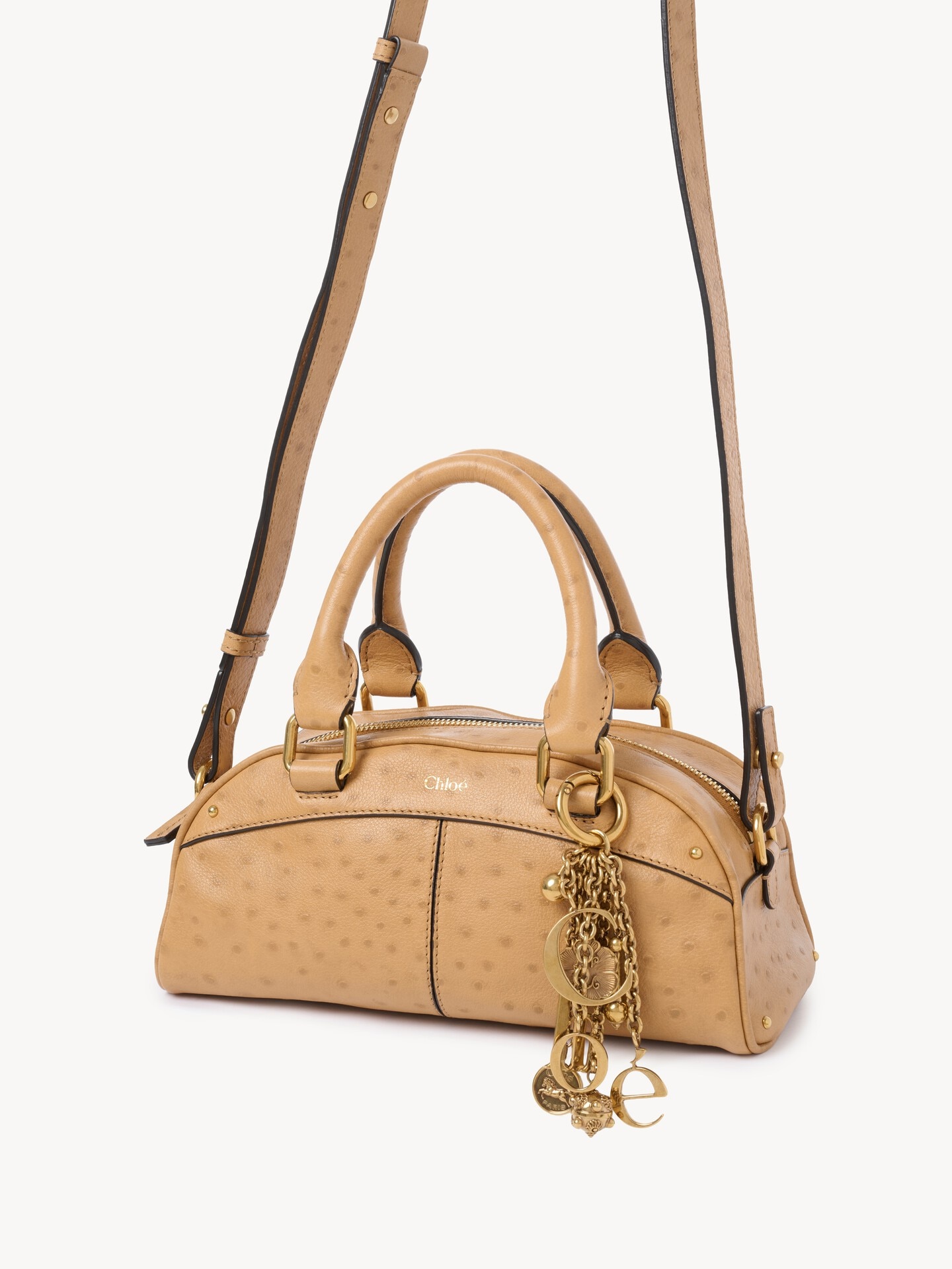 Petit sac Chlo&eacute; Bowling en cuir effet autruche - 4