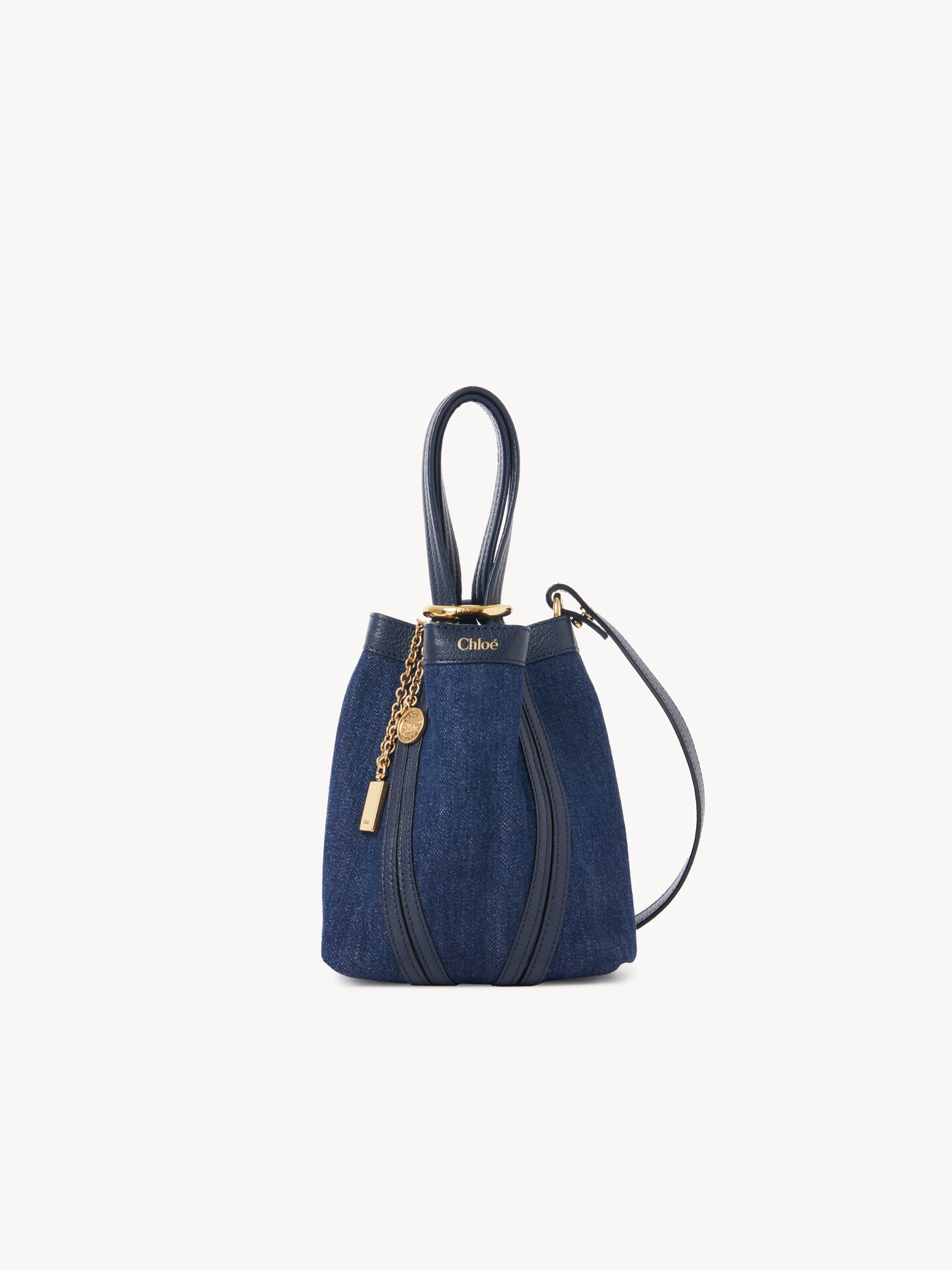 Small Chlo&eacute; Spin tote bag in denim - 3