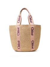 ⭐️超大特価⭐️ Chloé かごバッグ WOODY 限定早いもの勝ち ナチュラルファイバー製Woodyラージバスケットバッグ Tan Rose