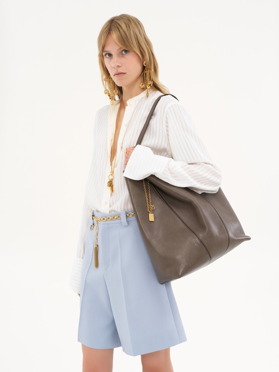 Large Chlo&eacute; Spin tote bag in grained leather - 3