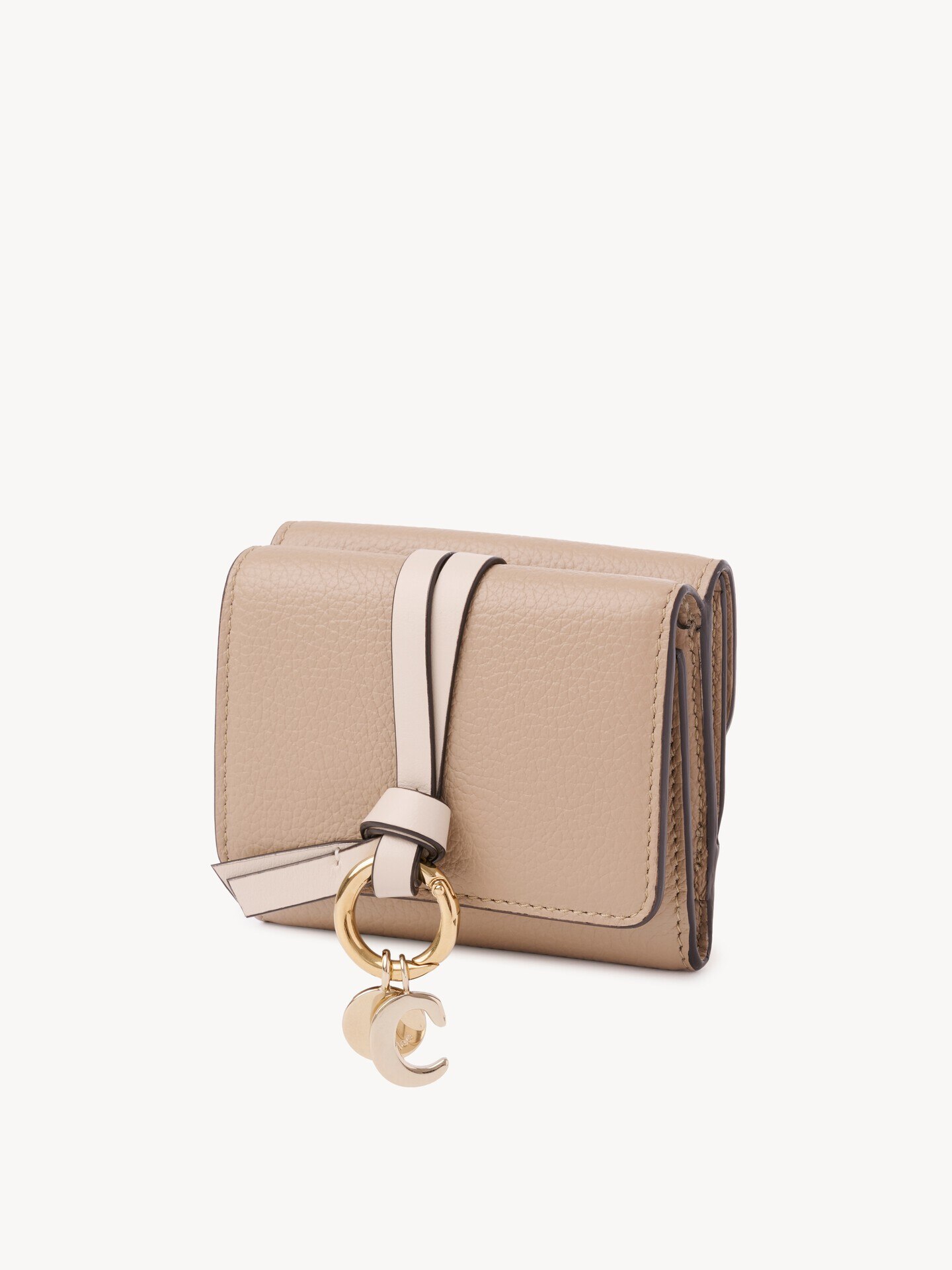 Mini Alphabet tri-fold in grained leather  - 3