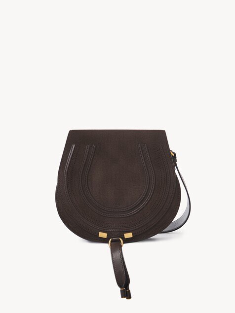 Marcie saddle bag in suede leather