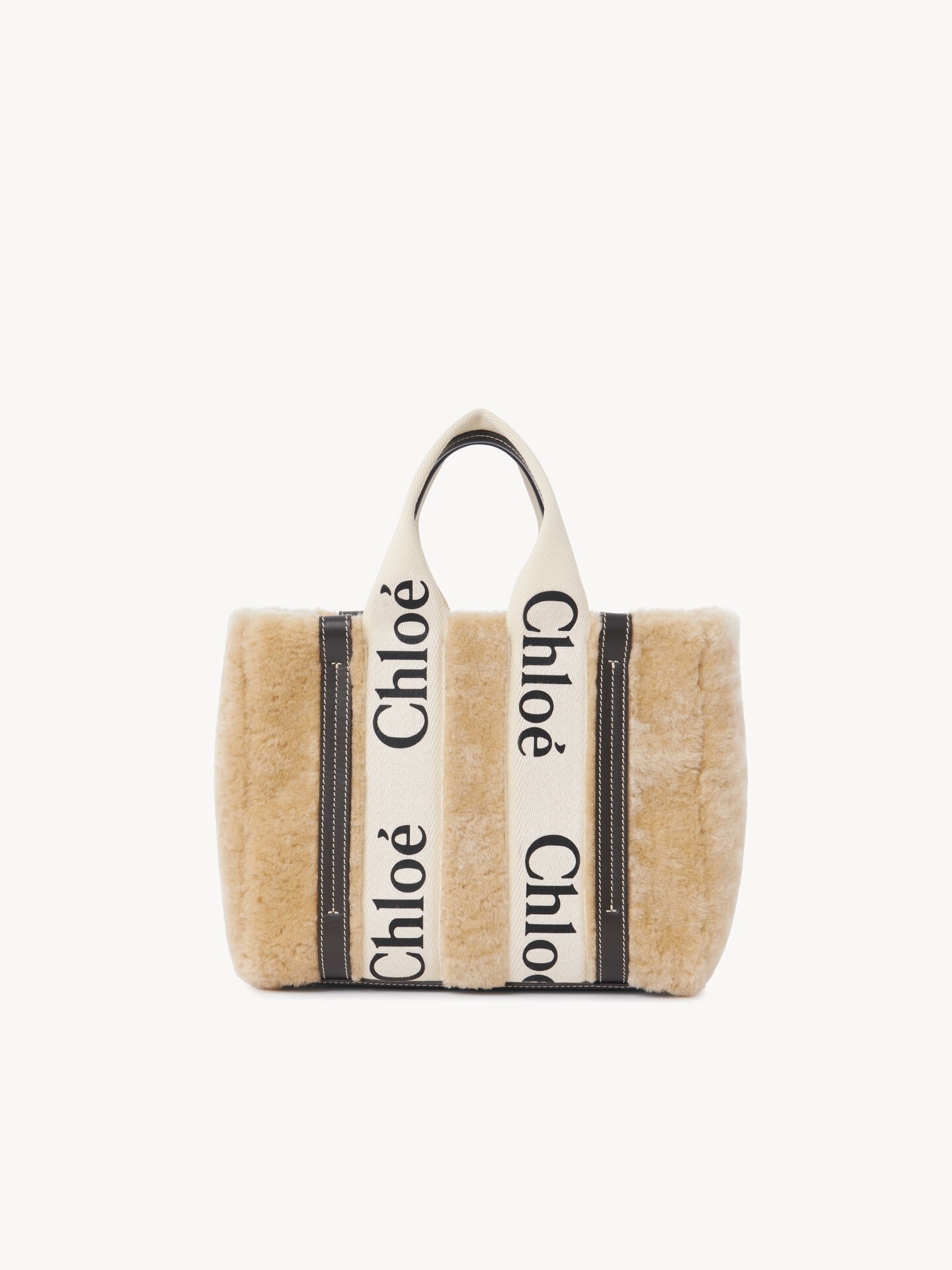 Petit sac cabas Woody en shearling - 5