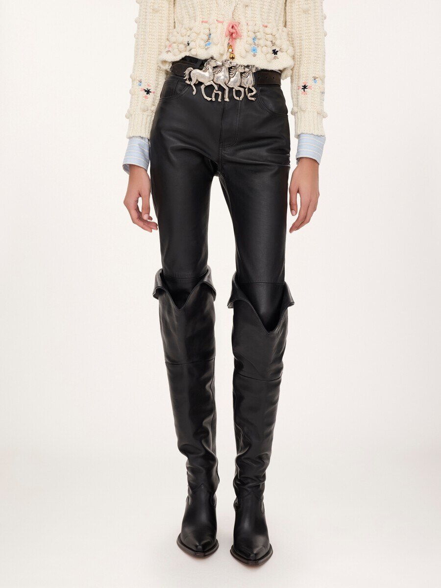 Slim trousers in leather - 4