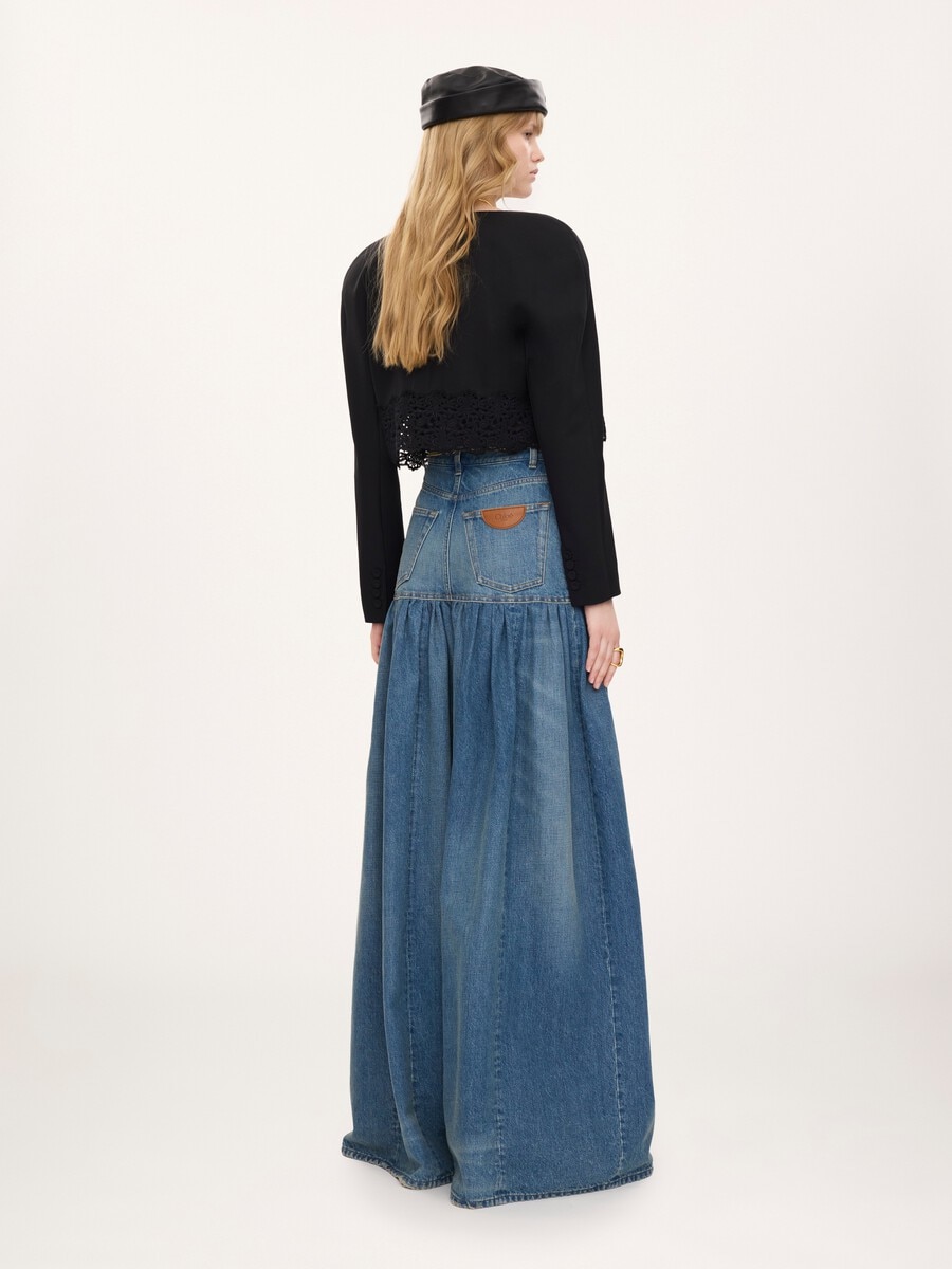High-rise balloon jeans in denim - 7