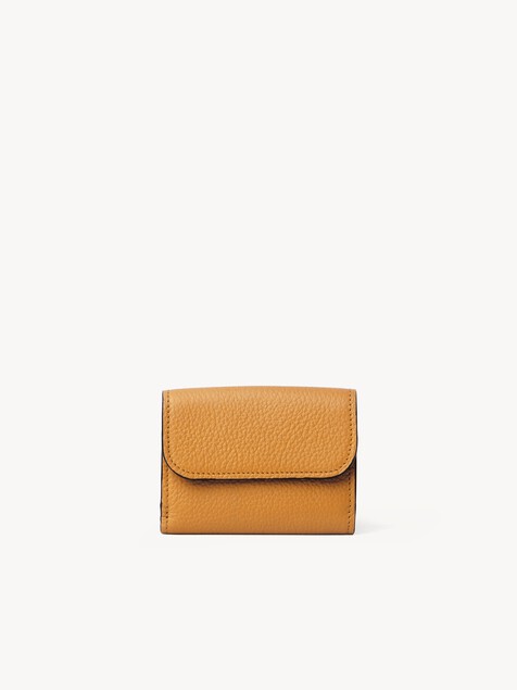 Mini Alphabet tri-fold in grained leather