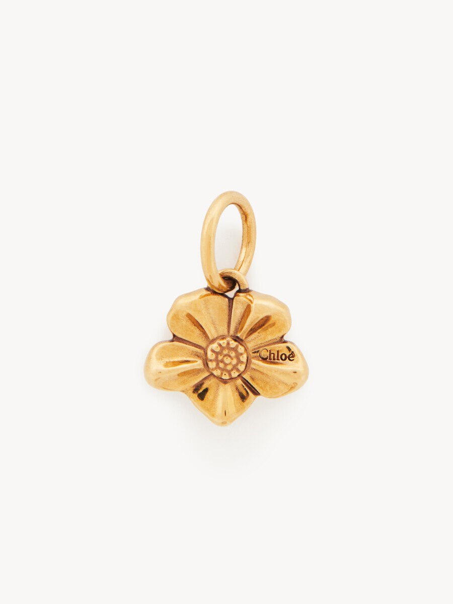 Alphabet Flower charm in brass - 1