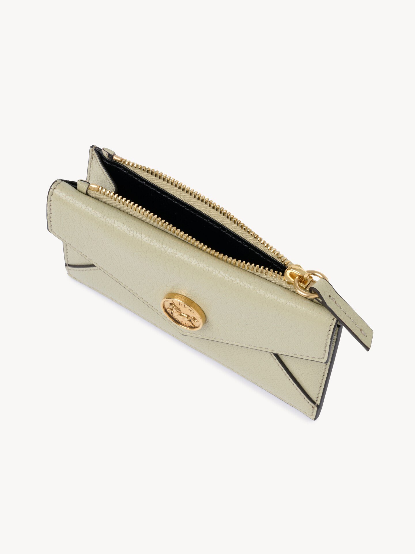 Small Envelope purse with card slots in grained leather - 4.0