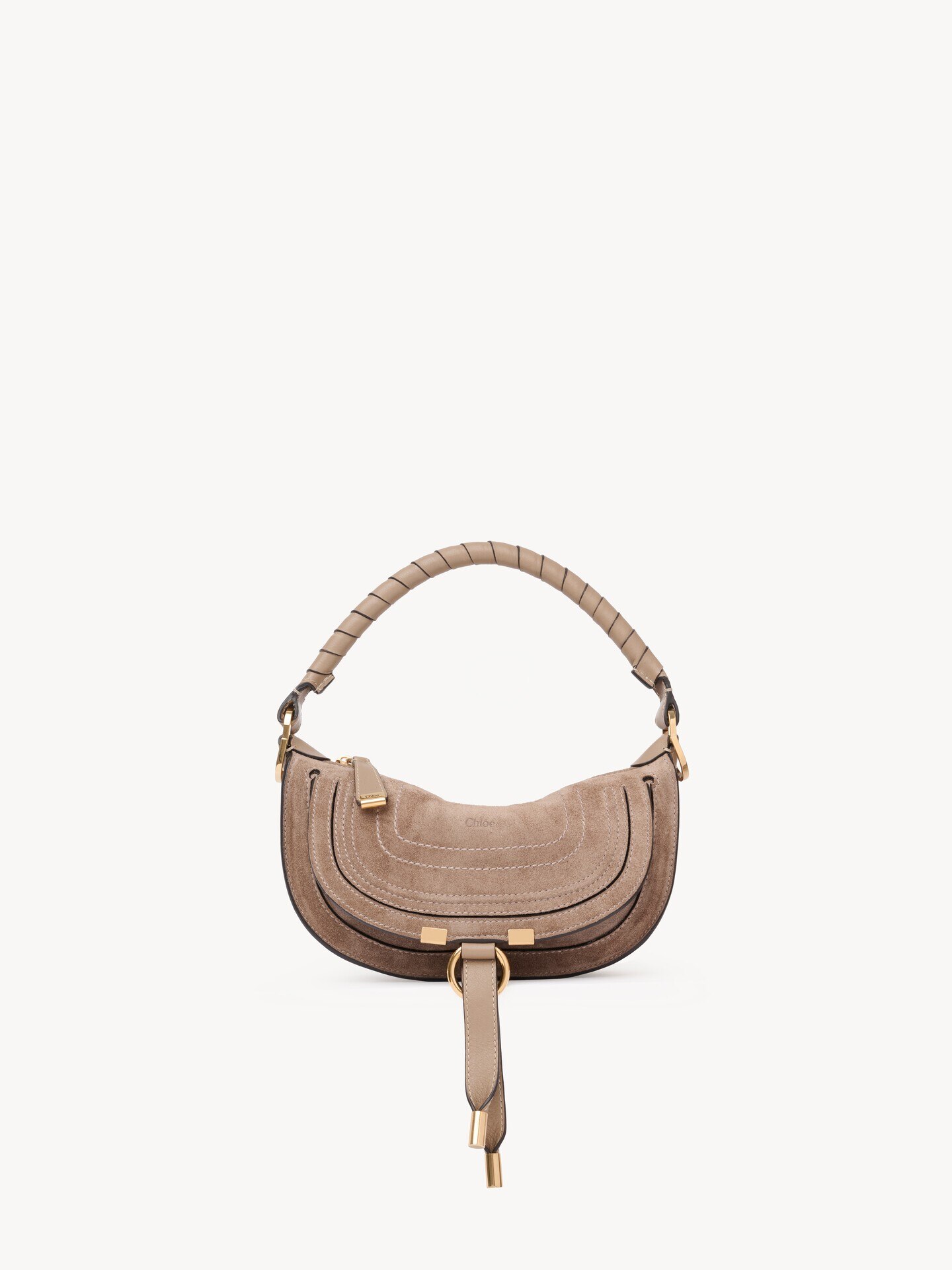 Mini Marcie shoulder bag in suede leather - 1