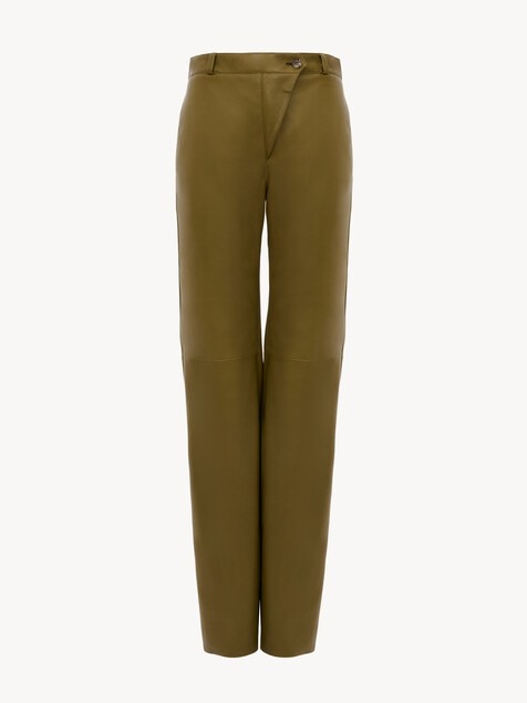 Pantalon droit en cuir