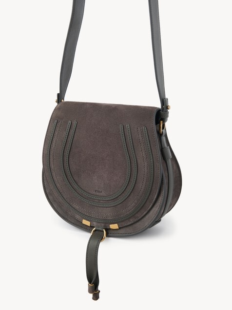 Marcie saddle bag in suede leather