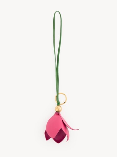 Chlo&eacute; Symbols Tulip key ring bag charm in grained leather - 2