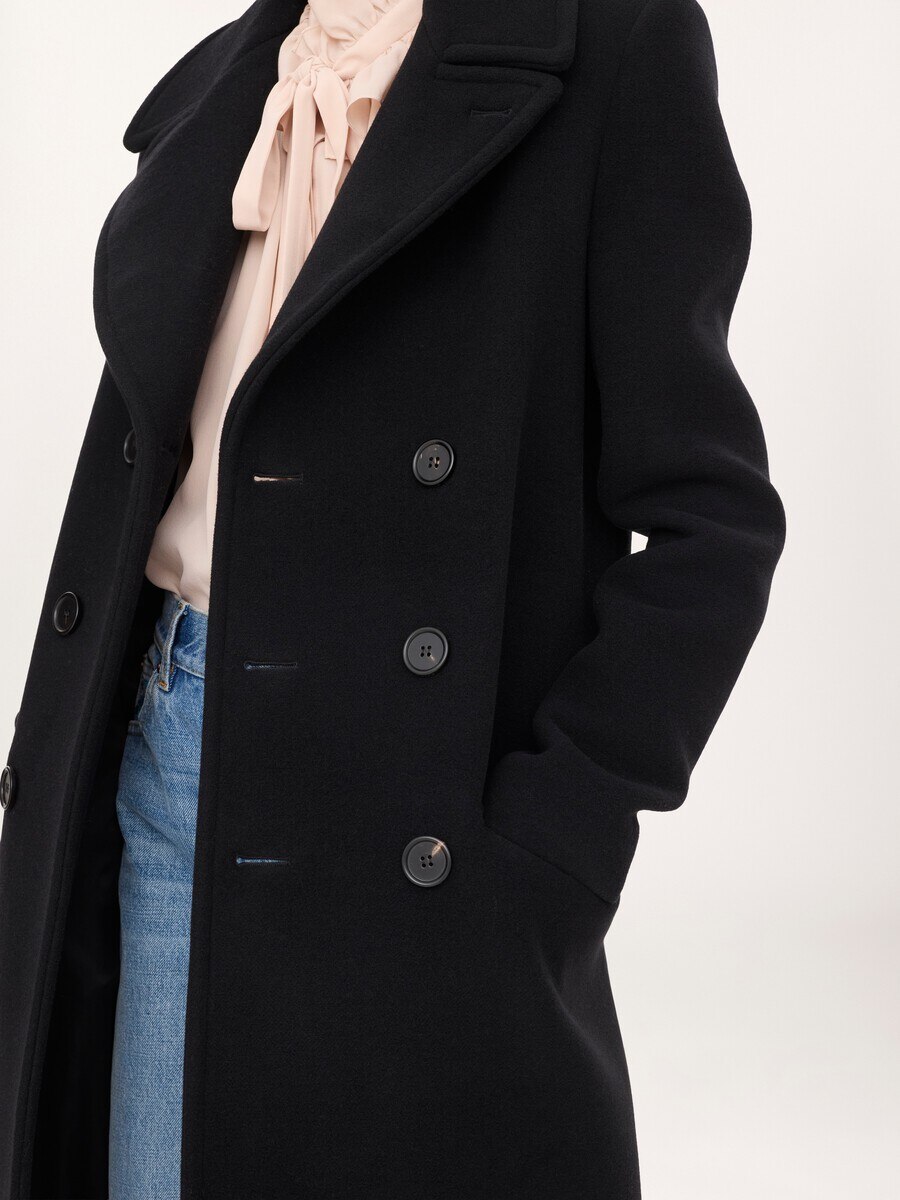 Long double-breasted coat in double-face wool - 7