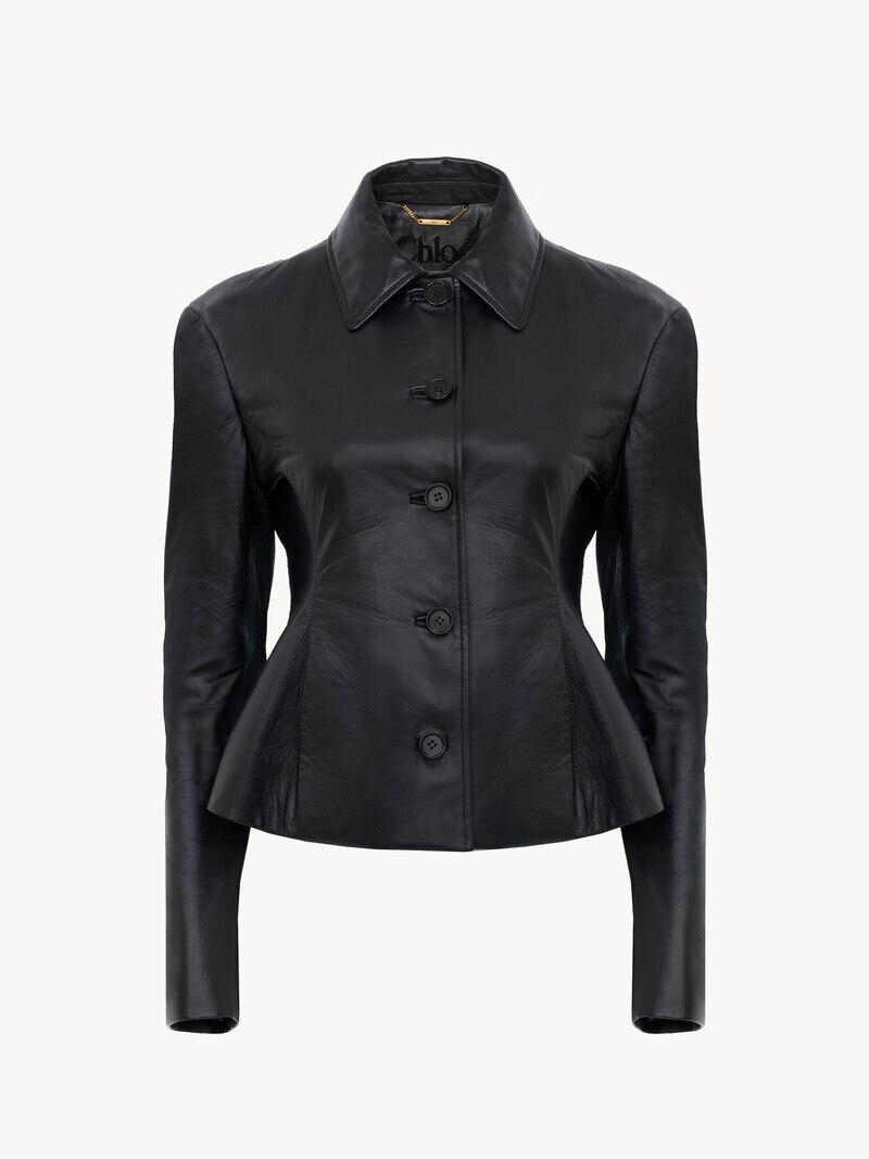 Fitted tailored jacket in leather by Chloé