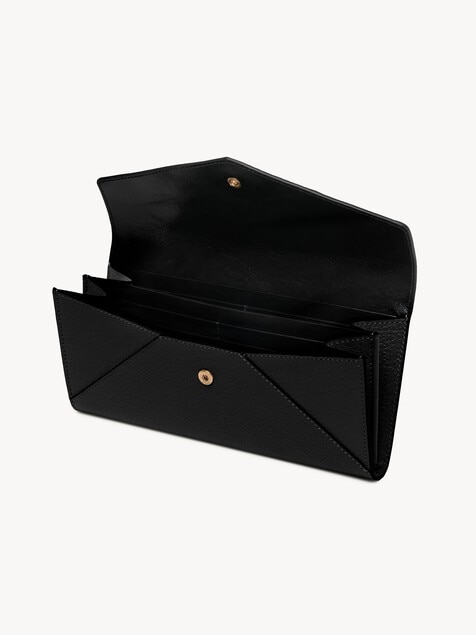 Cartera larga con solapa Envelope de cuero granulado
