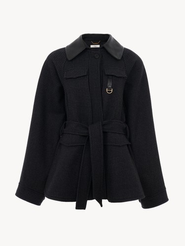 Chaqueta utilitaria en lana de pata de gallo - 2